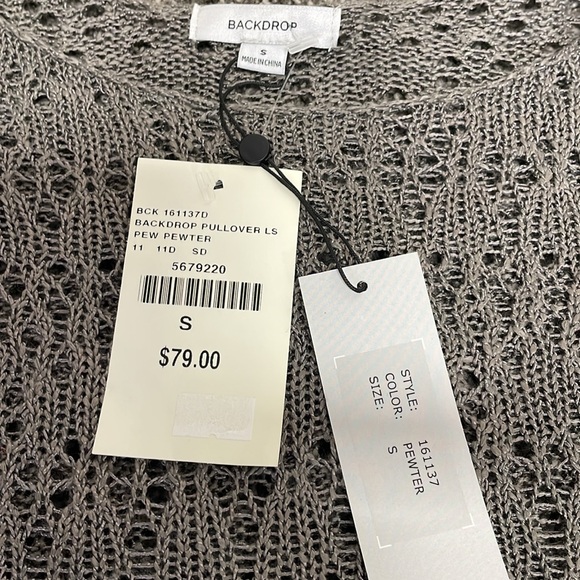 NWT Backdrop Pewter sweater - Picture 4 of 5